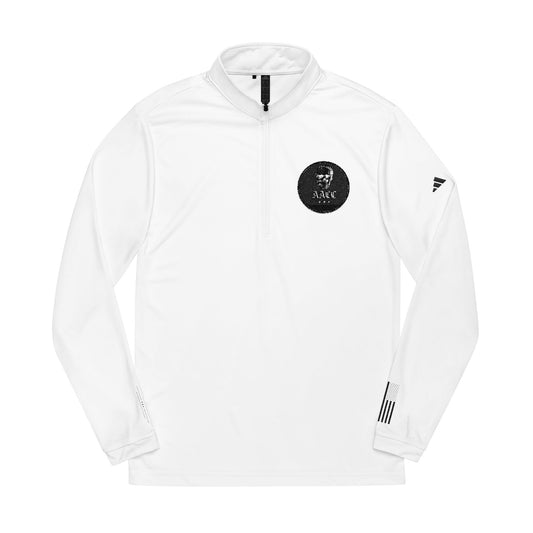 Embroidered Quarter-Zip Pullover Minimal Logo